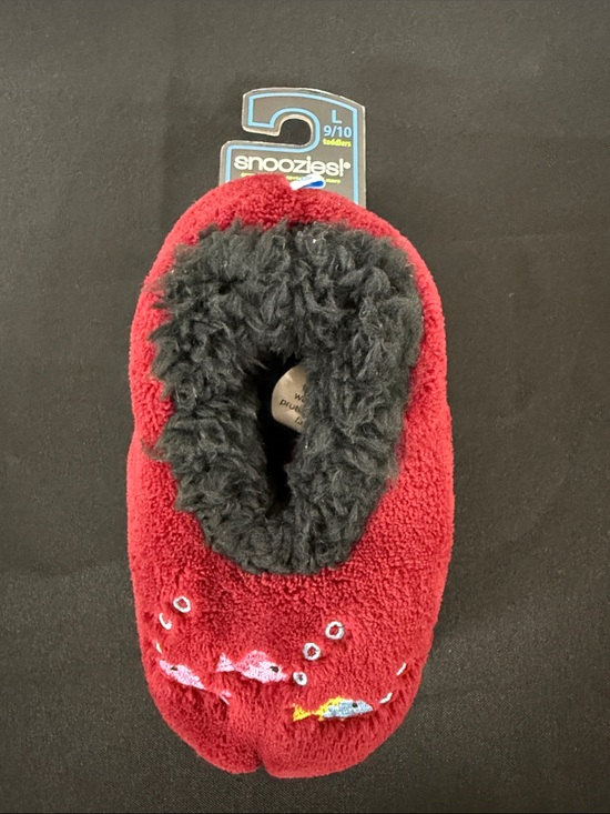 snoozies! Other - Snoozies! Toddlers' Red Fuzzy Slippers with Black Lining - Size 9/10